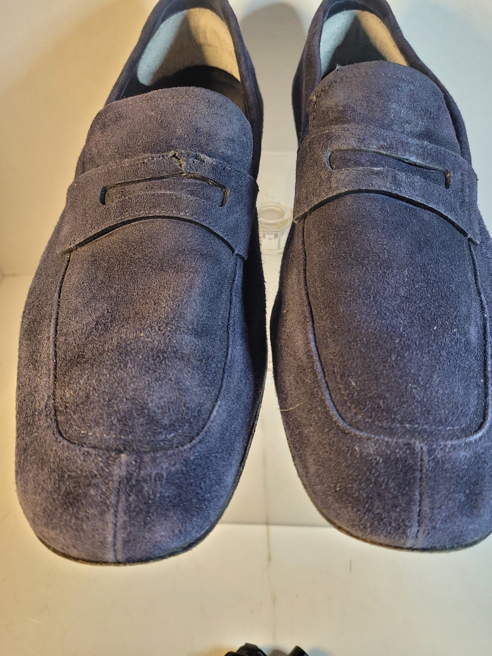 Mens Prada Navy Suede Loafers Made In Italy Size 9 1/2 - Picture 2 of 14